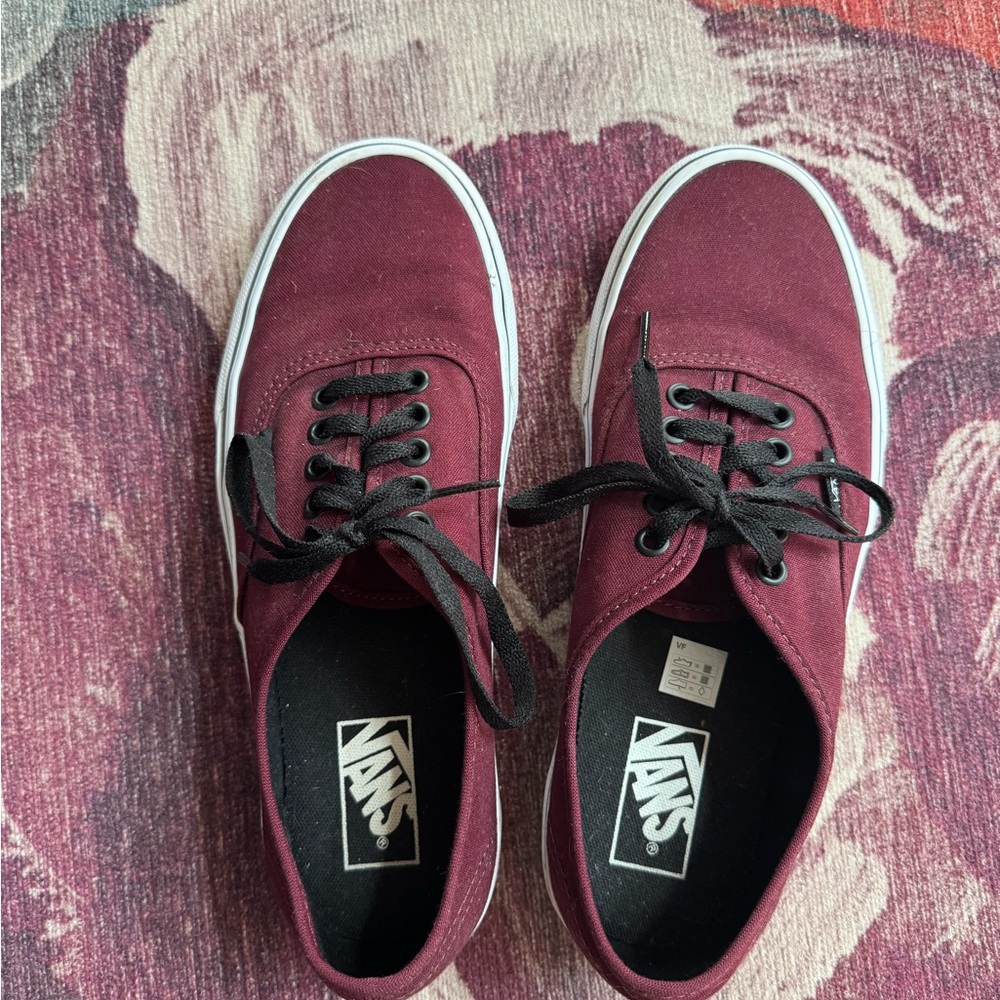 Vans Men's Dark Red Canvas Sneakers